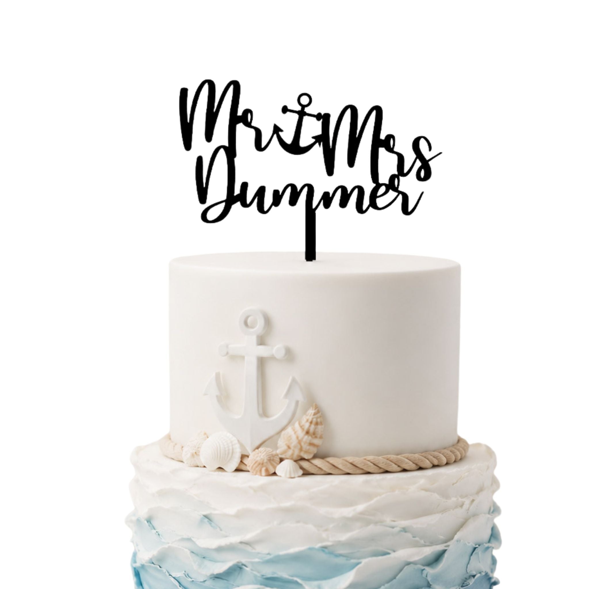 Personalisierter Anker-Caketopper für die Strandhochzeit&nbsp; maritime wedding
