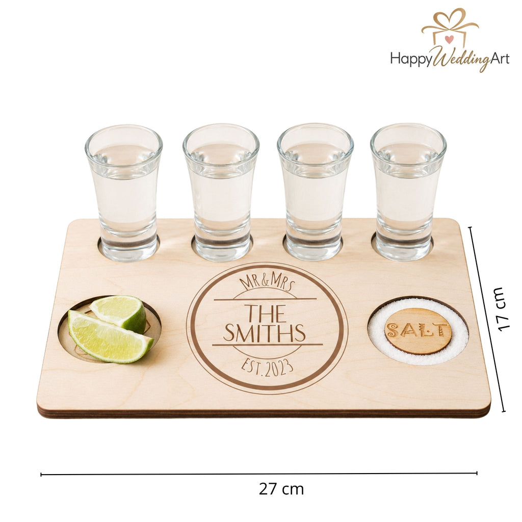Personalisiertes Tequila-Tastingbrett aus Sperrholz mit Gravur