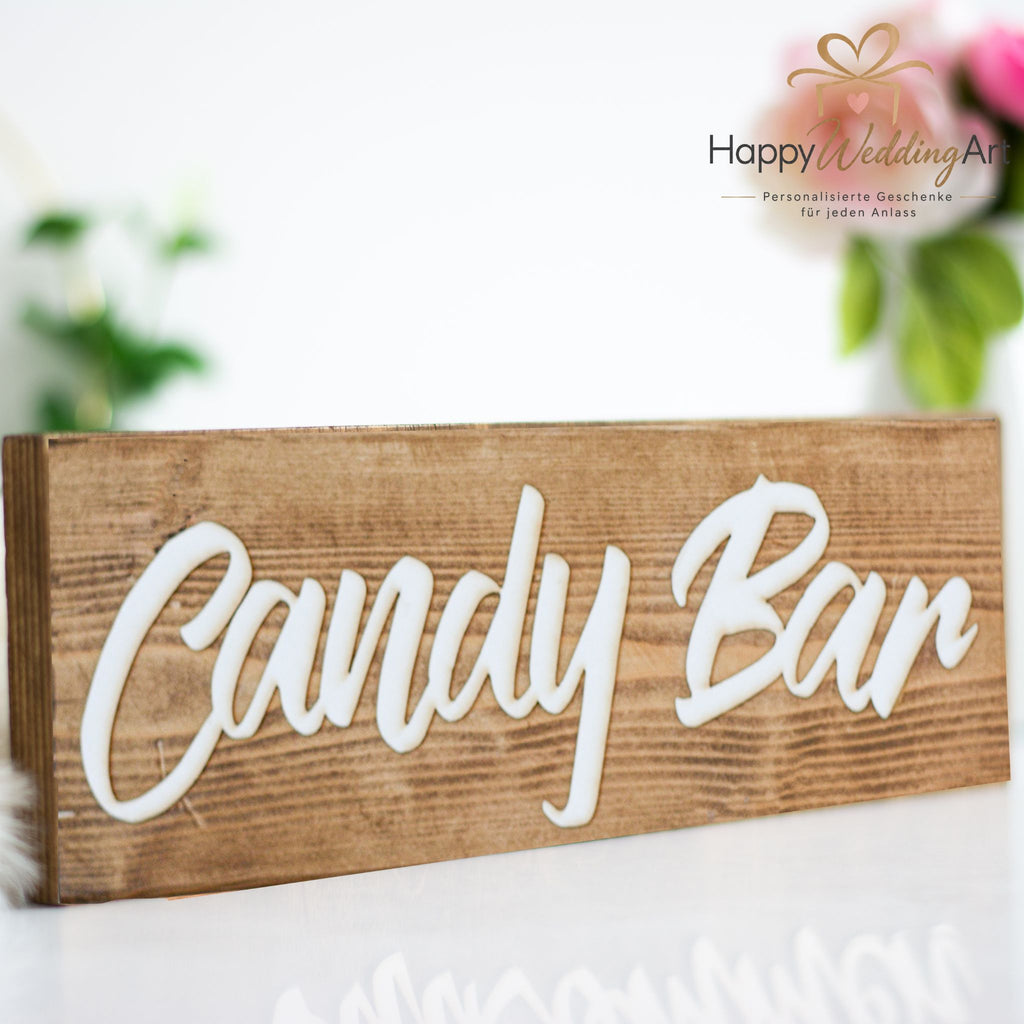 Holzschild für Candy Bar, Sweet Table und Desserttisch