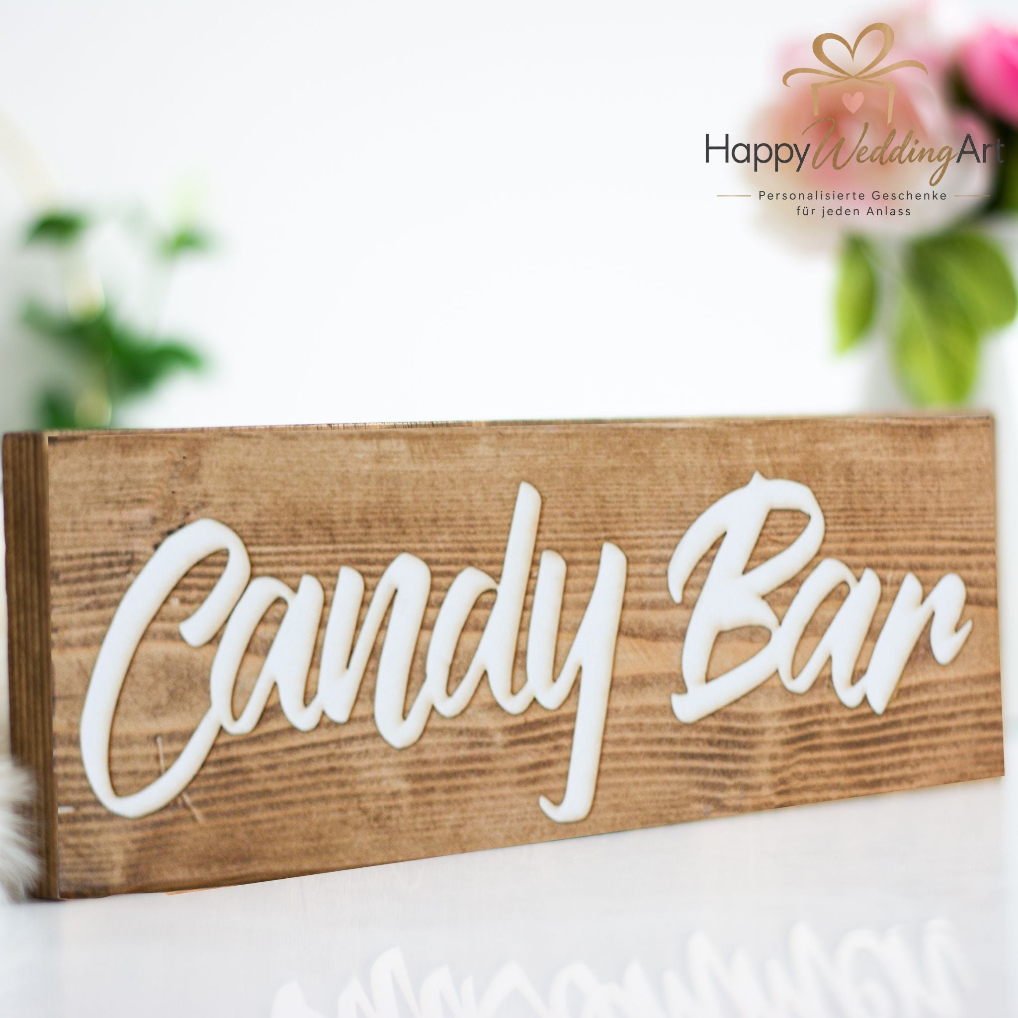 Holzschild für Candy Bar, Sweet Table und Desserttisch