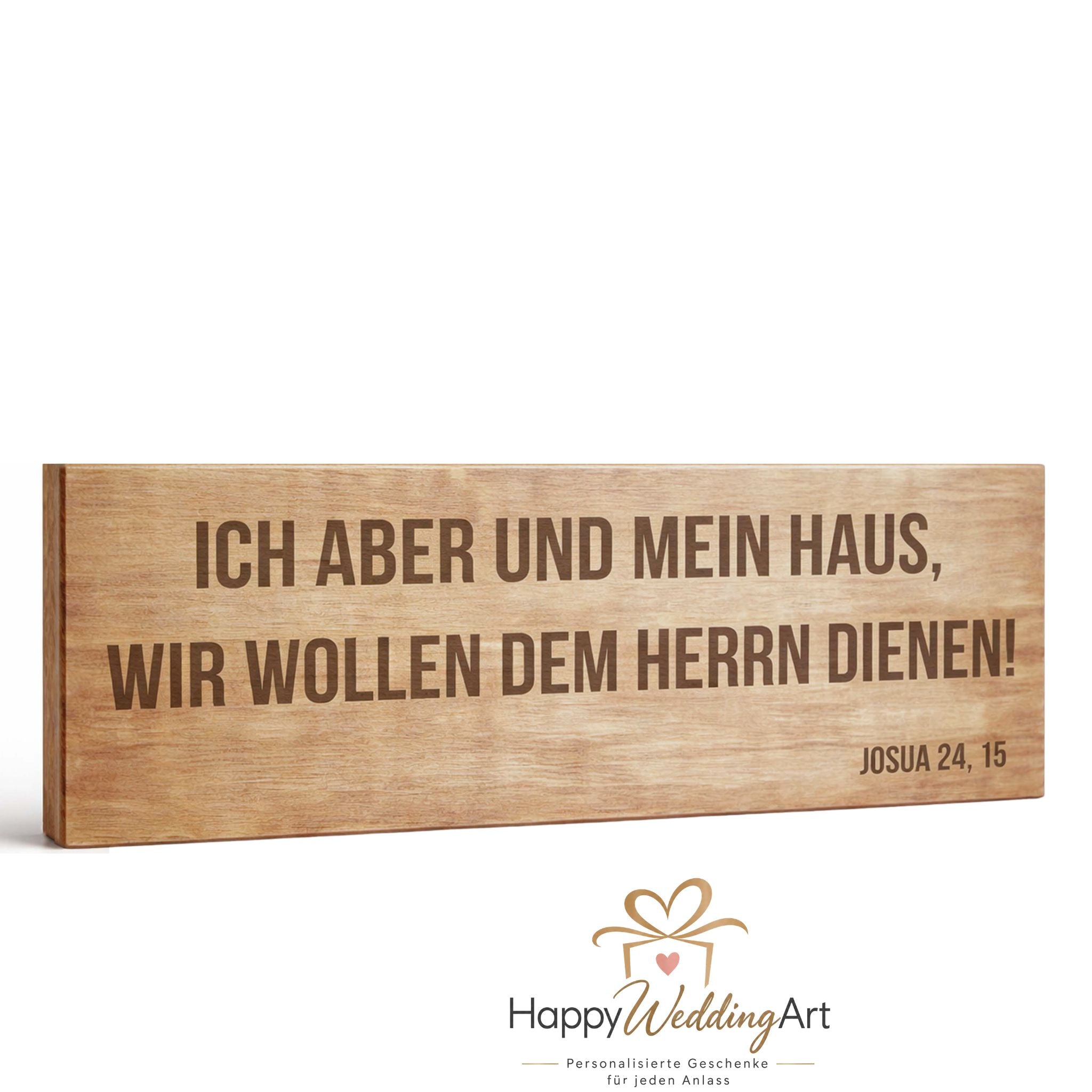 Holzschild mit individuell gestaltetem Spruch schriftzug