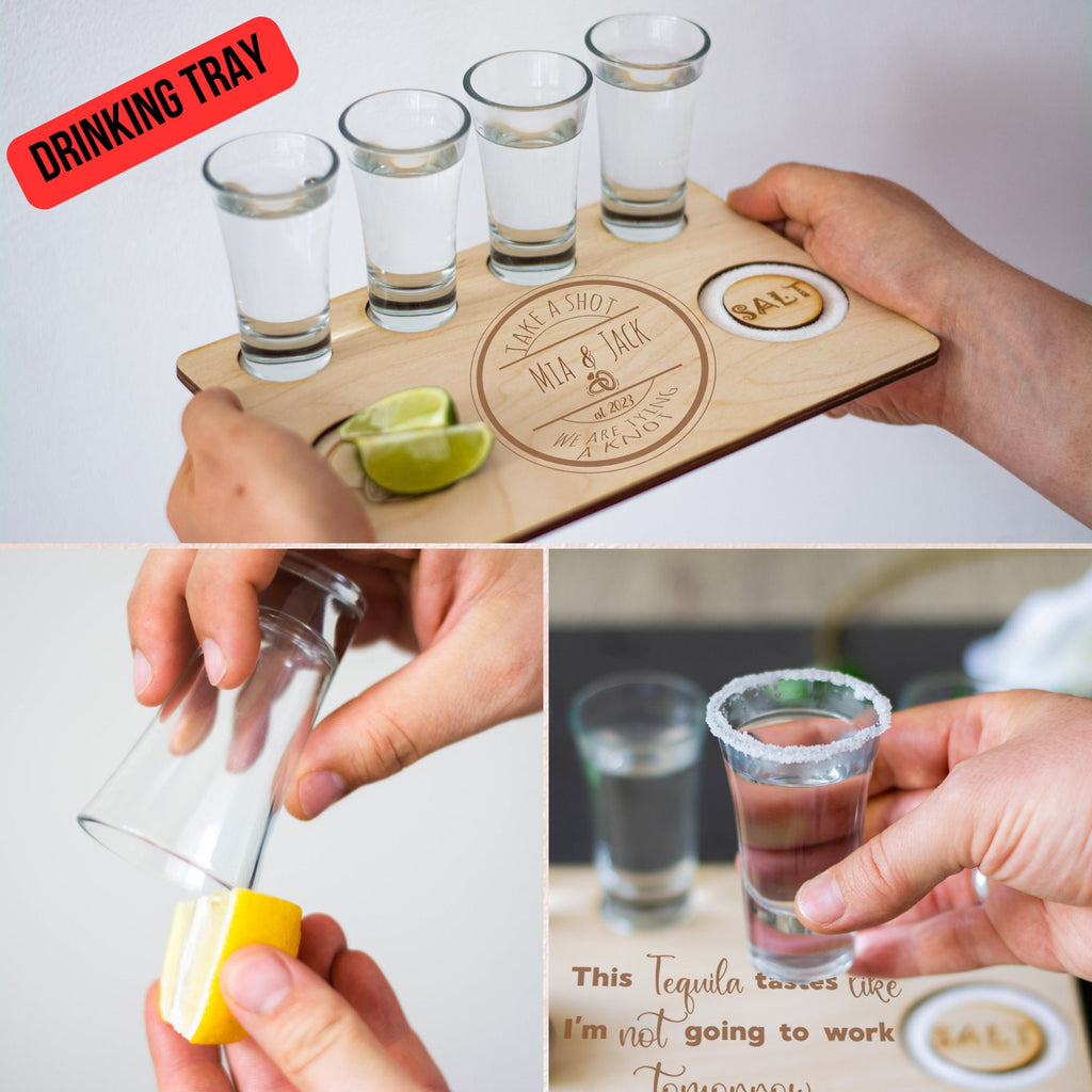 Personalisiertes Tequila-Tastingbrett aus graviertem Sperrholz – Produktansicht 7