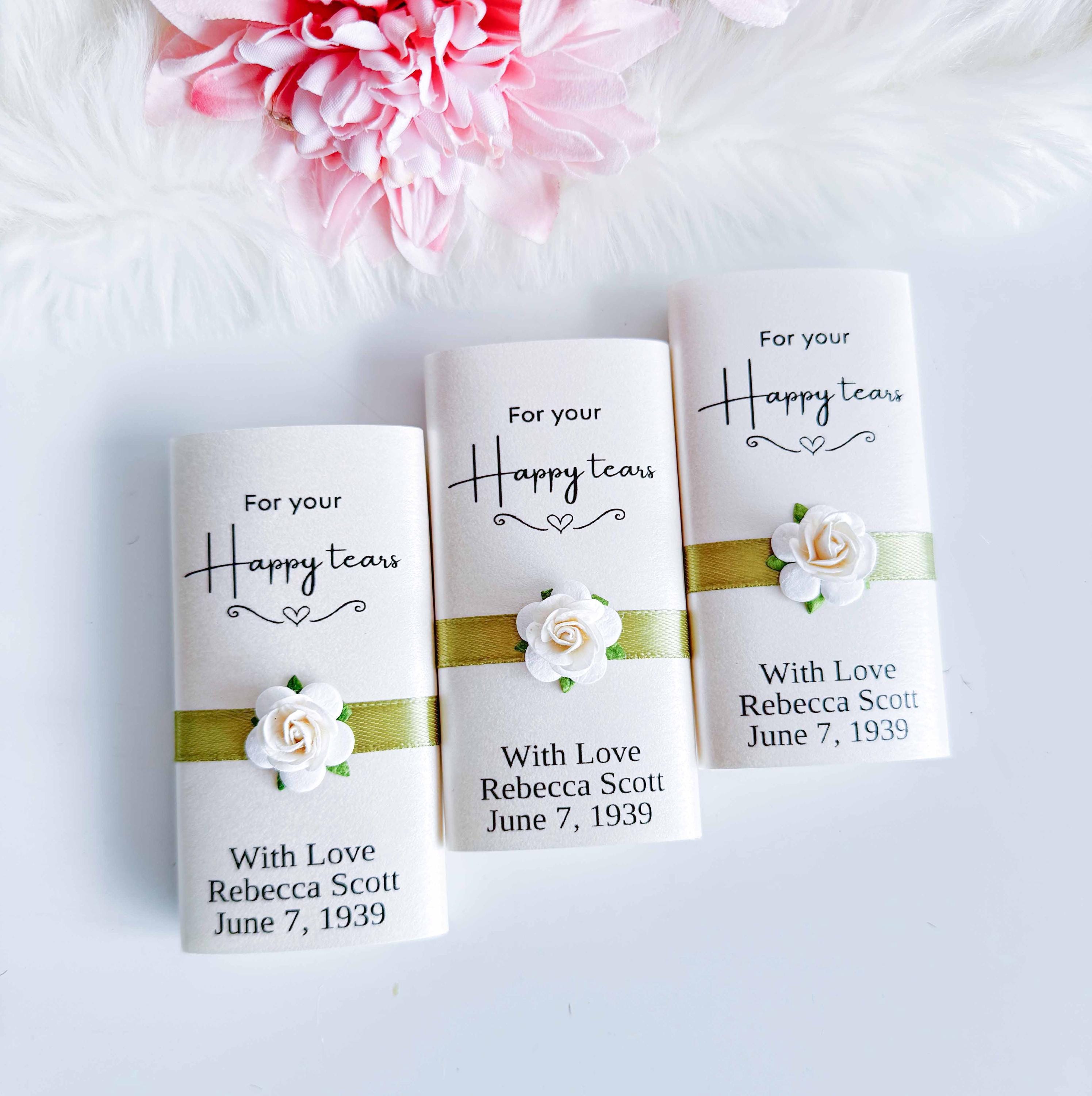 Personalisierte Hochzeitstaschentücher für Freudentränen – Produktansicht 10