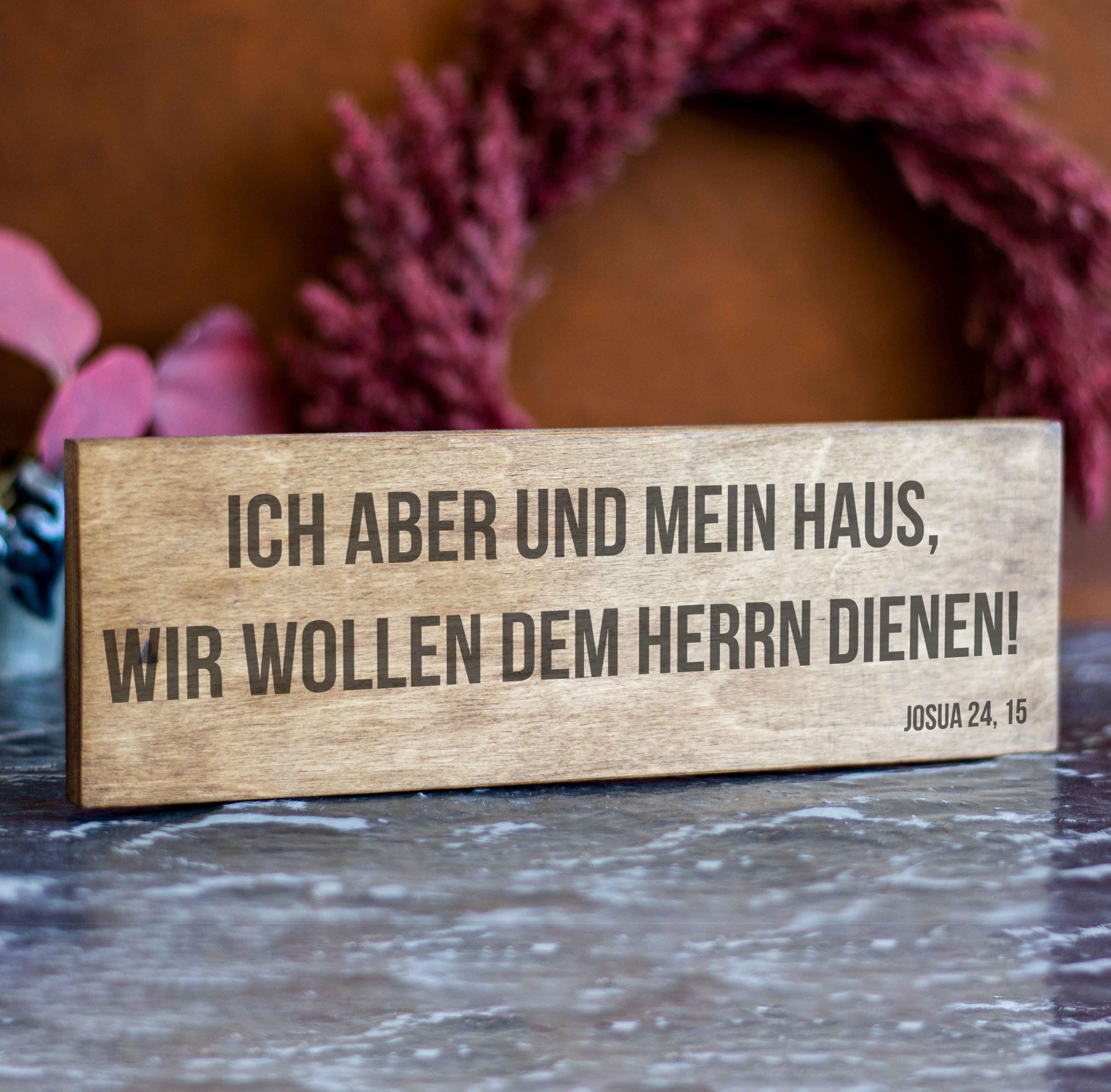 Personalisiertes Holzschild mit Gravur – Rustikale Wanddeko – Produktansicht 2