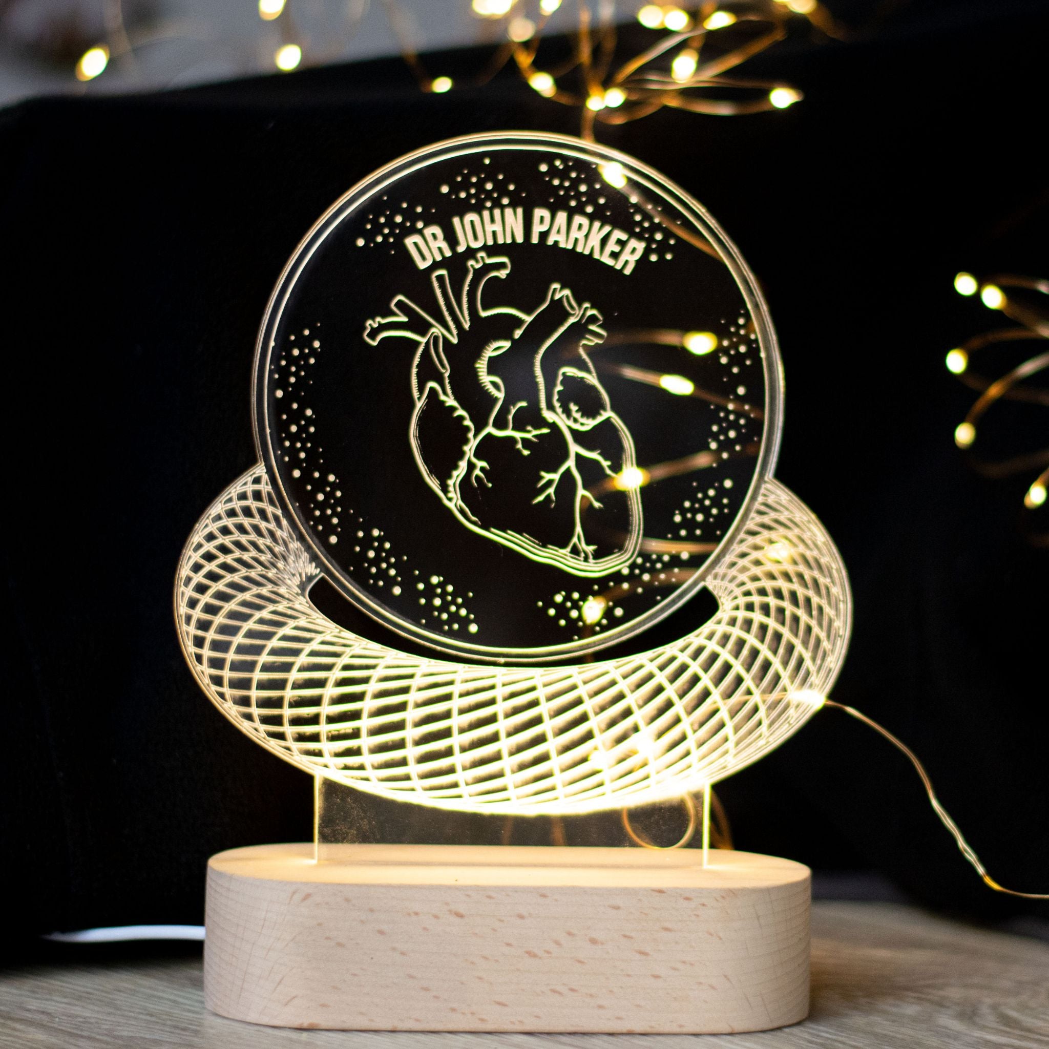 Personalisierte LED-Lampe für Arzt mit Namen