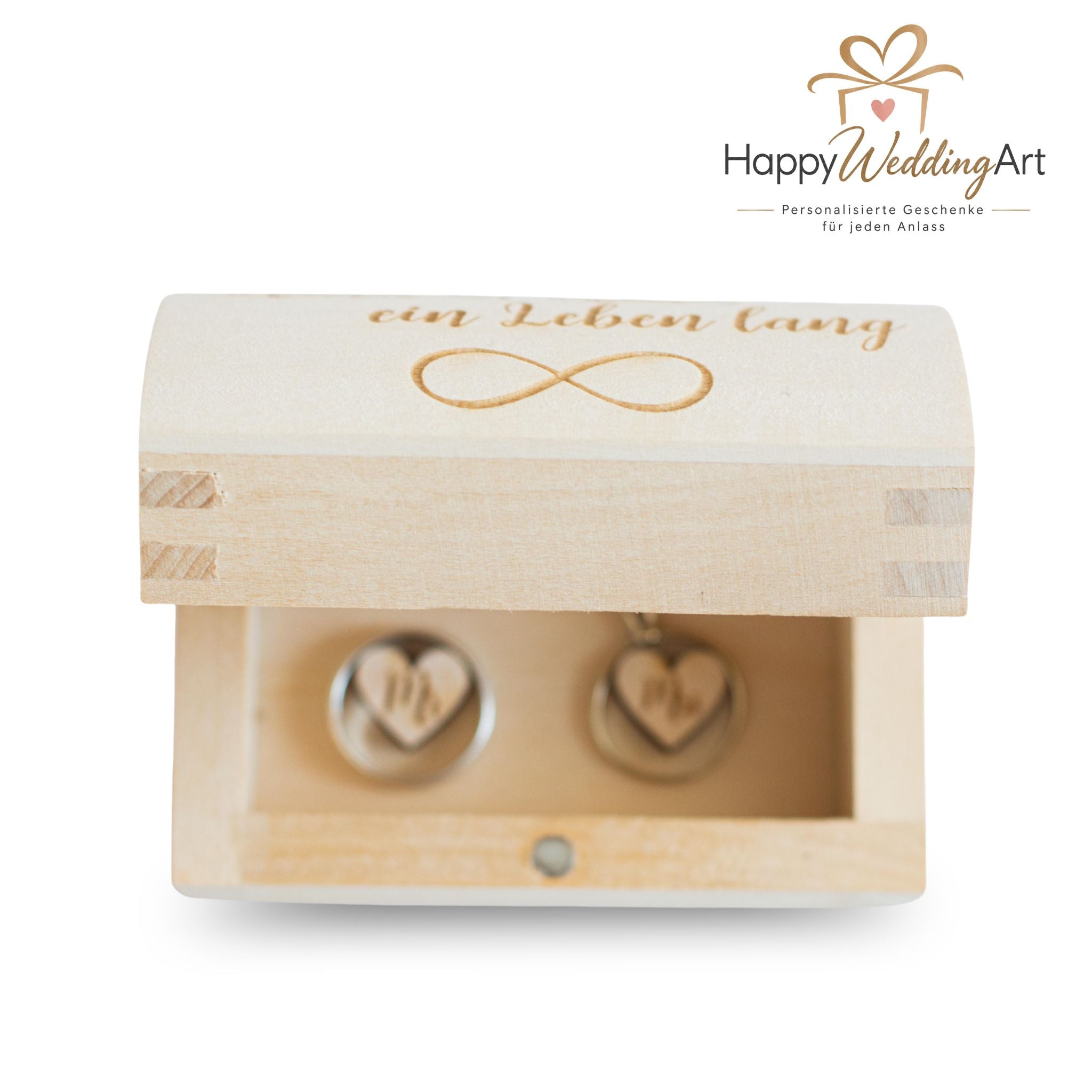 Ringbox Hochzeit aus Holz mit Spruch